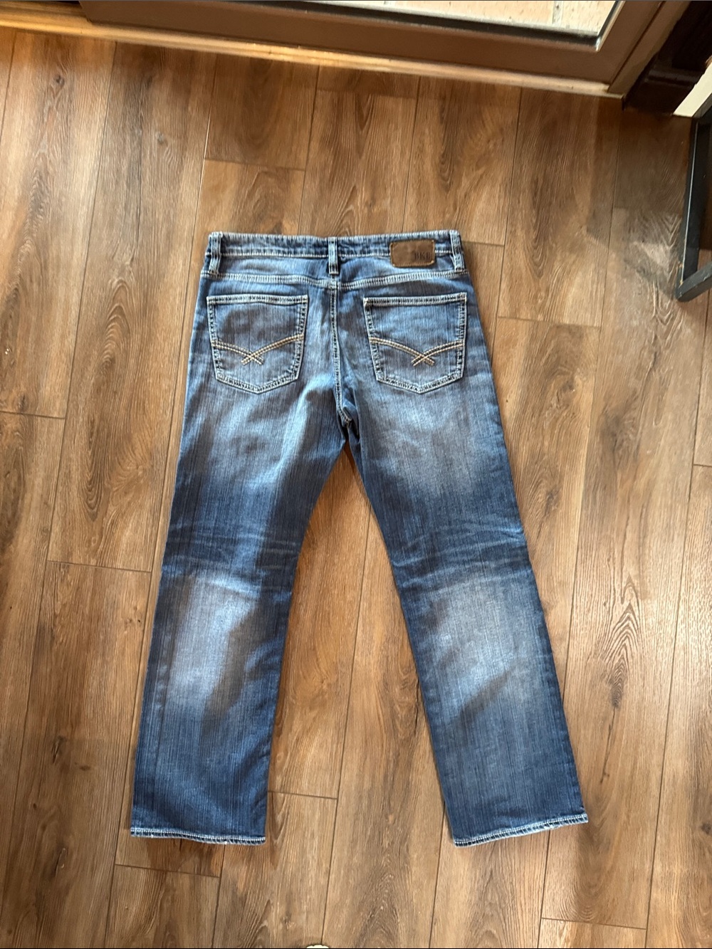 BKE Men's Blue Denim Jeans - Classic Straight Fit